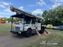 Altec LR758RM, Over-Center Bucket Truck rear mounted on 2014 Freightliner M2 106 Flatbed Truck Runs,