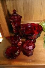 Fostoria Ruby Red Coin Glass