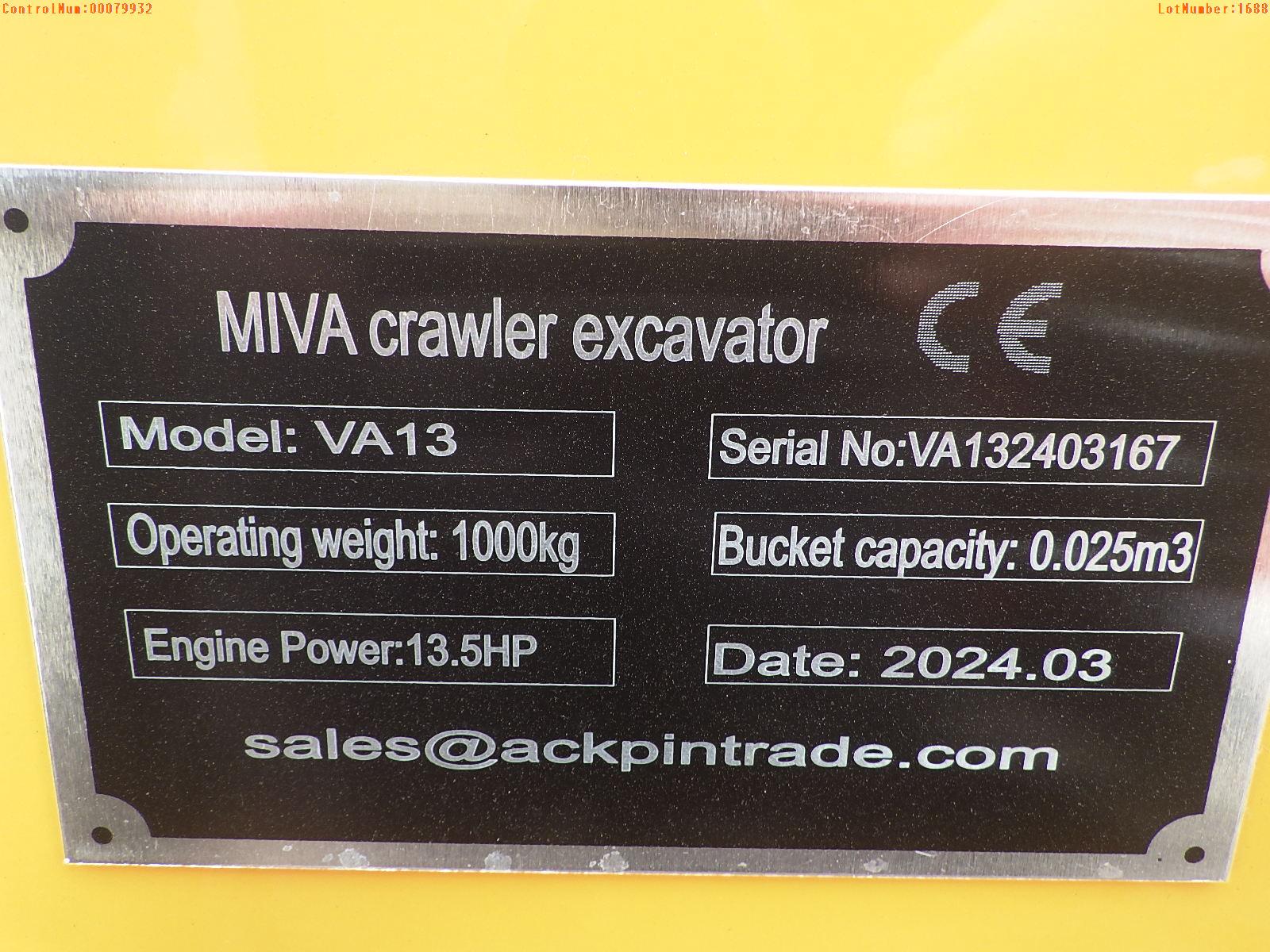 5-01688 (Equip.-Excavator)  Seller:Private/Dealer MIVA VA13 MINI RUBBER TRACK OR