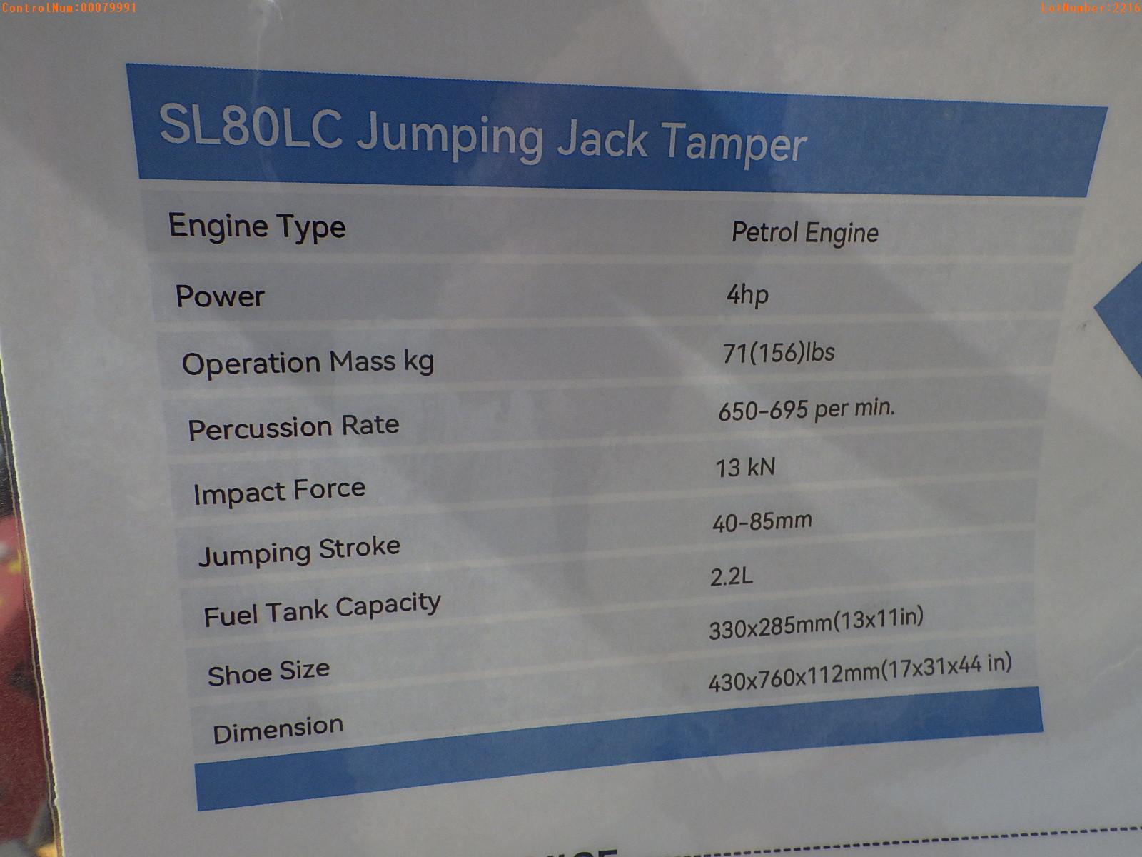 5-02216 (Equip.-Compaction)  Seller:Private/Dealer FLAND FL80 JUMPING JACK COMPA