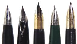 Fountain Pens (5), all Sheaffer White Dot, incl PFM, Imperial & 18k two-ton