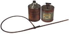 Railroad Items (3), wood covered Monitor All Weather Oil jug, galvanized Au