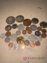 assorted foreign coins