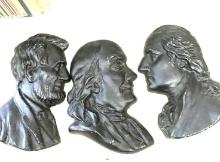 3- Emig cast iron President plaques