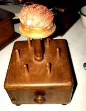 vintage wooden knitting box
