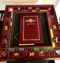 Franklin Mint Monopoly game table with glass cover