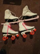 Size six roller skates and ice skates