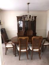 Table /leaf /6 chairs /cabinet
