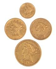 US $1, $2 1/2 and $5 Gold Coin Assortment