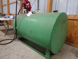 300 GALLON DSL. FUEL TANK ON SKIDS W/ FIL-RITE 20 GPM 115V. PUMP W/ METER