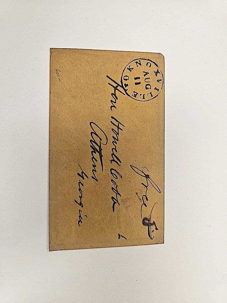 CIVIL WAR ERA ENVELOPE ADDRESSED TO 'HON HOWELL COBB - ATHENS GEORGIA' STAM