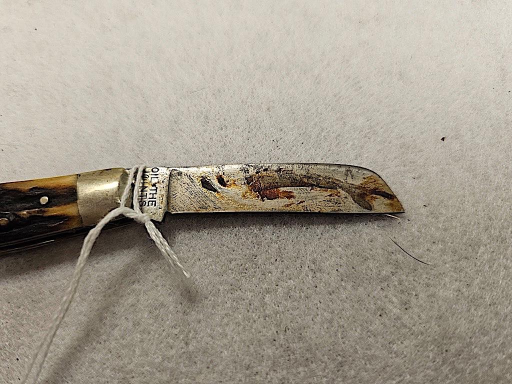 IXL SHEFFIELD ENGLAND 2 BLADE STAG HANDLE POCKET KNIFE IN ORIGINAL BOX