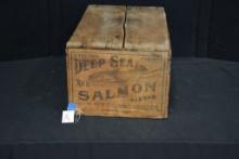Wooden Deep Sea Salmon Advertising Box