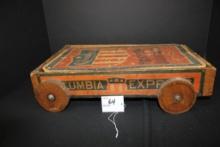 Vintage Wood Columbia Express Child's Wooden Block Wagon