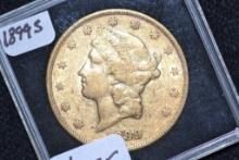 1899-S Liberty Head Twenty Dollar Gold Piece; AU