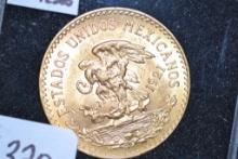 1921 Mexican Twenty Peso .900 Gold Piece; MS