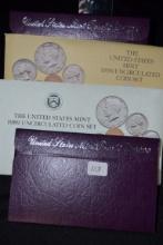 4 Sets including 1989 and 1990 United States Proof Set and 1989 and 1990 United States Mint Set; 4xB