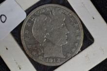 1912-D Barber Half Dollar; AG