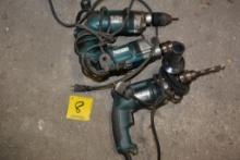 Group of 3 Makita DP4000 Drills; Work