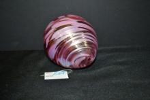 Large Pink Art Glass Aromatherapy Oil Reed Diffuser; Missing Wick
