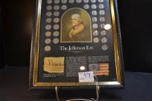 Framed Collection of Jefferson Nickels