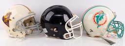 2 RIDDELL & 1 SCHUTT VIKINGS DOLPHINS GAME HELMET