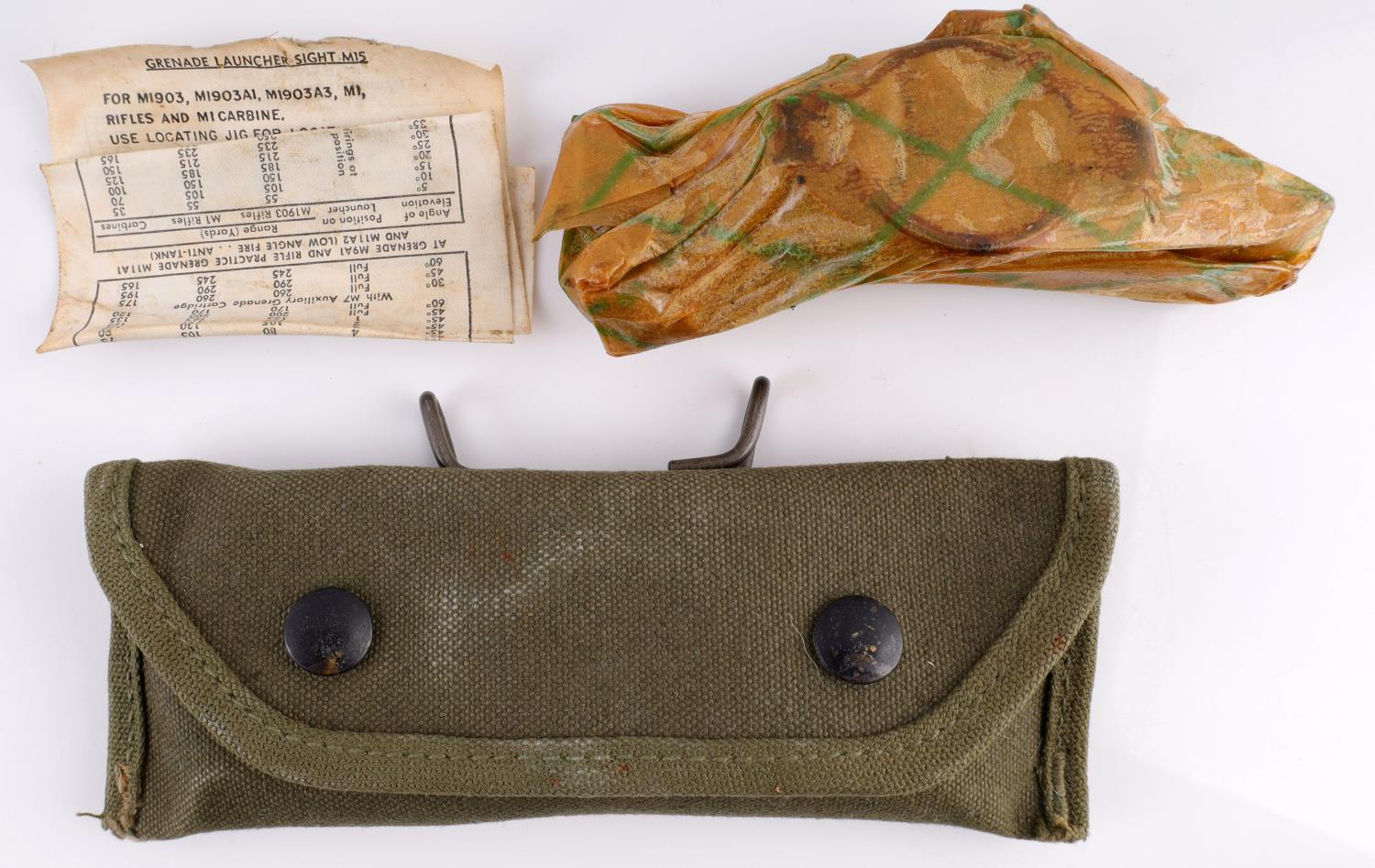 WWII US ARMY LOT M15 & HICKOK LANYARD & AMMO POUCH