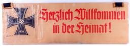 WWII GERMAN WELCOME HOME TO SOLDIERS SIGN
