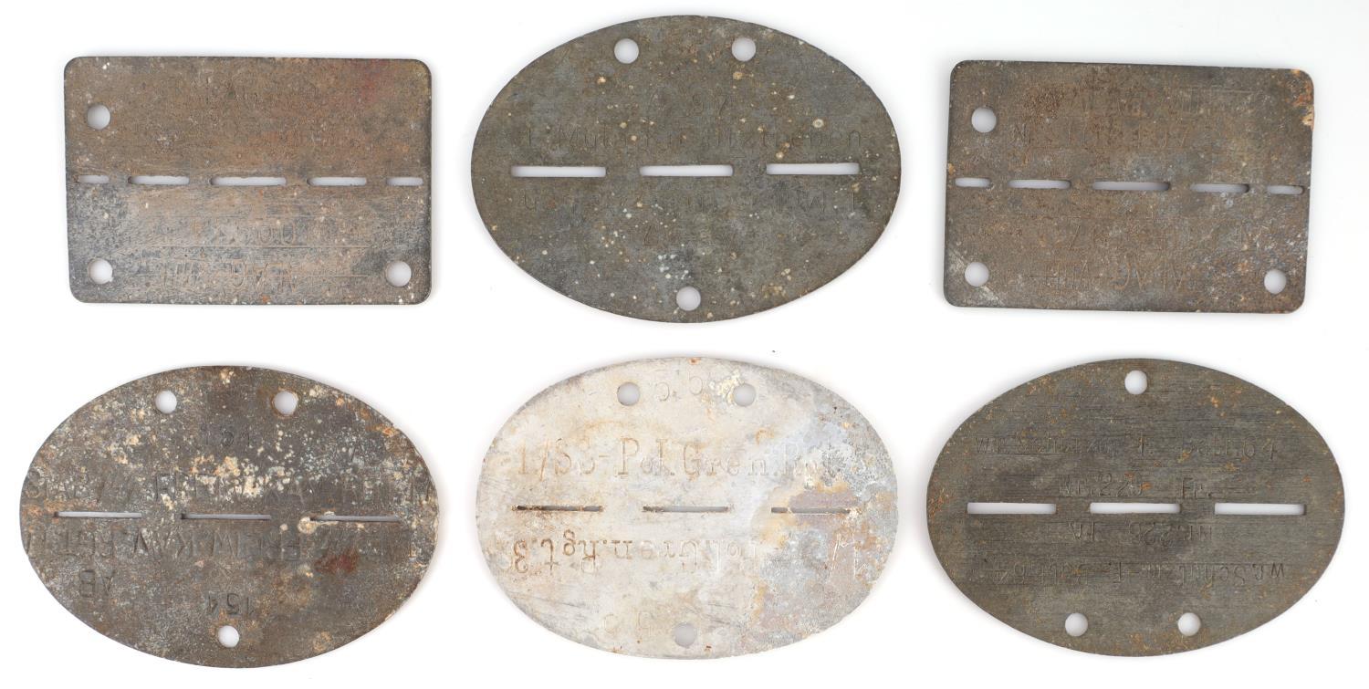 6 WWII GERMAN REICH STALAG VIII & SS DOG TAG LOT