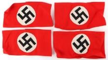 4 WWII GERMAN REICH NSDAP PARTY ARMBANDS LOT