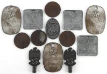 LOT OF 13 WWII GERMAN THIRD REICH TAGS AND COINS