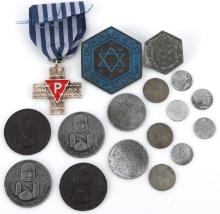 10 WWII THIRD REICH JEWISH BADGES COIN LOT