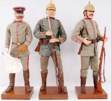 3 WWI IMPERIAL GERMAN OFFICER & SOLDIER FIGURINES