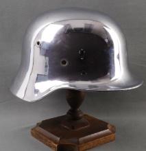 WWII GERMAN REICH CHROME M40 STAHLHELM HELMET