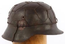 WWII GERMAN THIRD REICH SS CHICKEN WIRE M42 HELMET