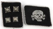 WWII GERMAN SS TOTENKOPF COLLAR TAB INSIGNIA