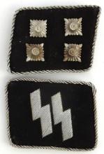 WWII GERMAN SS STURMBANNFUHRER COLLAR TABS