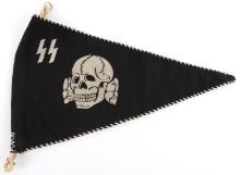 WWII GERMAN SS TOTENKOPF PENNANT FLAG