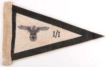 WWII GERMAN REICH WAFFEN SS UNIT INSIGNIA PENNANT