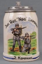 WWII GERMAN REICH INFANTRY REGIMENT BEER STEIN