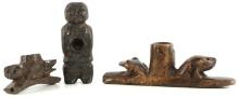 HOMAGE NATIVE AMERICAN EFFIGY PIPE LOT OF 3