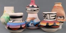 LOT 6 SIGNED NATIVE AMERICAN SIGNED POTTERY VASES