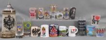 18 SHOT GLASSES FROM AROUND THE WORLD BEER STEIN
