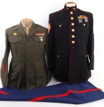 WWII & VIETNAM USMC MARINE UNIFORMS W RIBBONS EGA