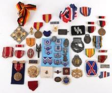 WWII BADGE MEDAL PIN & PATCH COLLECTION LOT OF 50