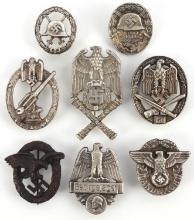 LOT OF 8 ASSORTED WWII GERMAN BADGES HEER FLAK ETC