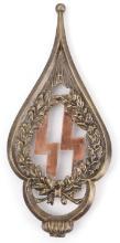 WWII GERMAN THIRD REICH BRASS SS FLAG POLE TOPPER