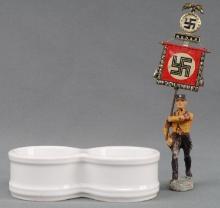 WWII GERMAN FLAG CARRIER TOY & SALT PEPPER HOLDERS