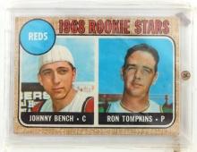 1968 JOHNNY BENCH & RON TOMPKINS REDS ROOKIE CARD