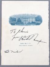 RICHARD NIXON AND PAT NIXON SIGNATURES